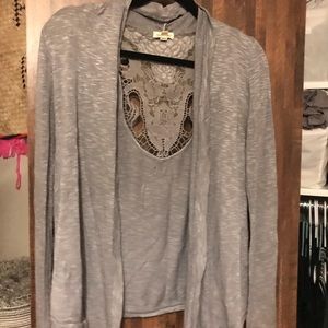 Gray lace cardigan